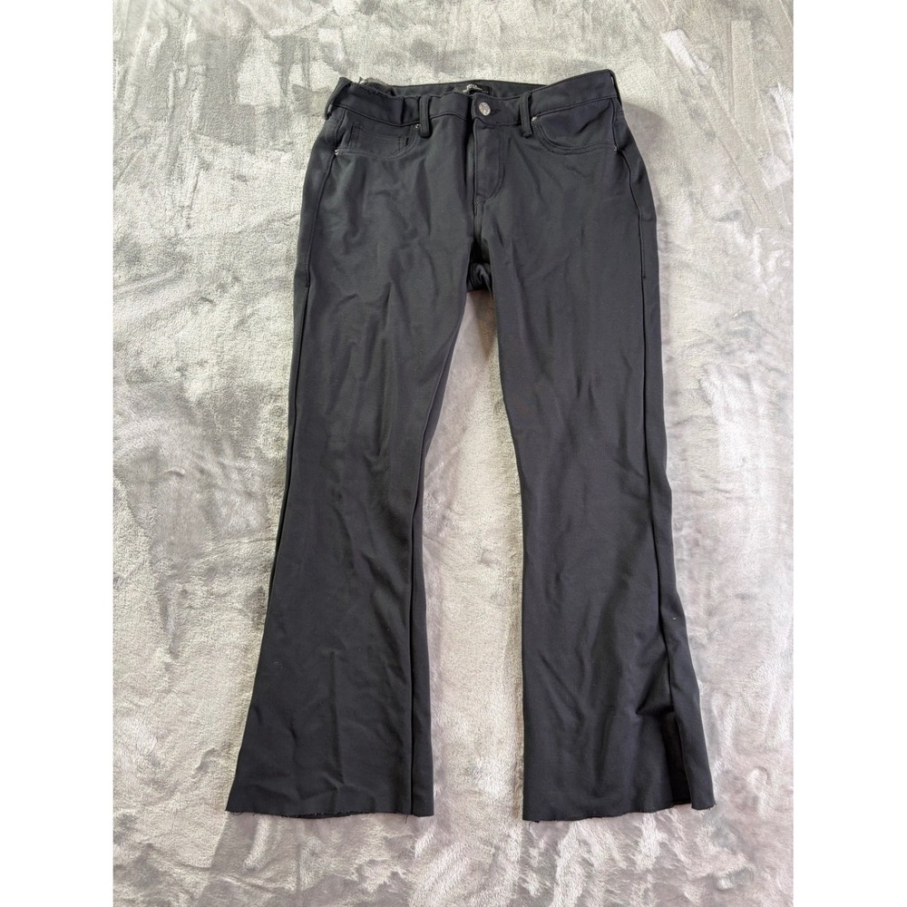 True Religion Becca Mid Rise Bootcut Pants Women's Black Raw Hem EU 30